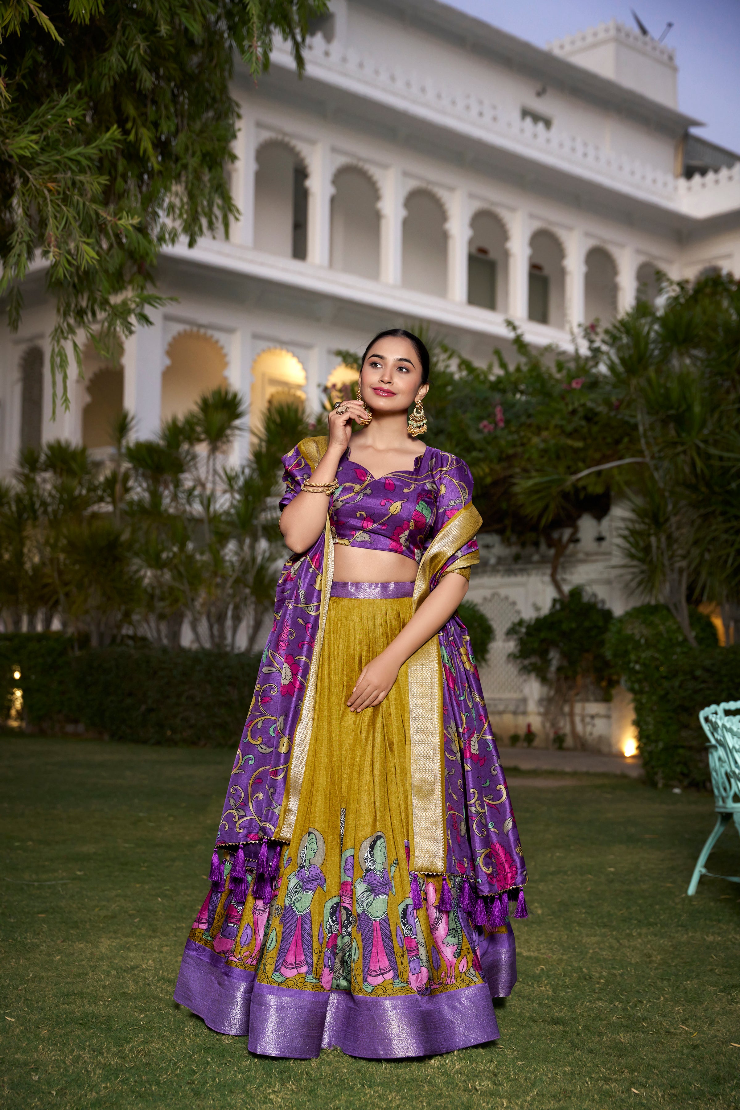 β¨ Festive Special Tussar Silk Lehenga β¨  Perfectly Blended for a Charming Look π